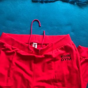 Red moschino sweat pants